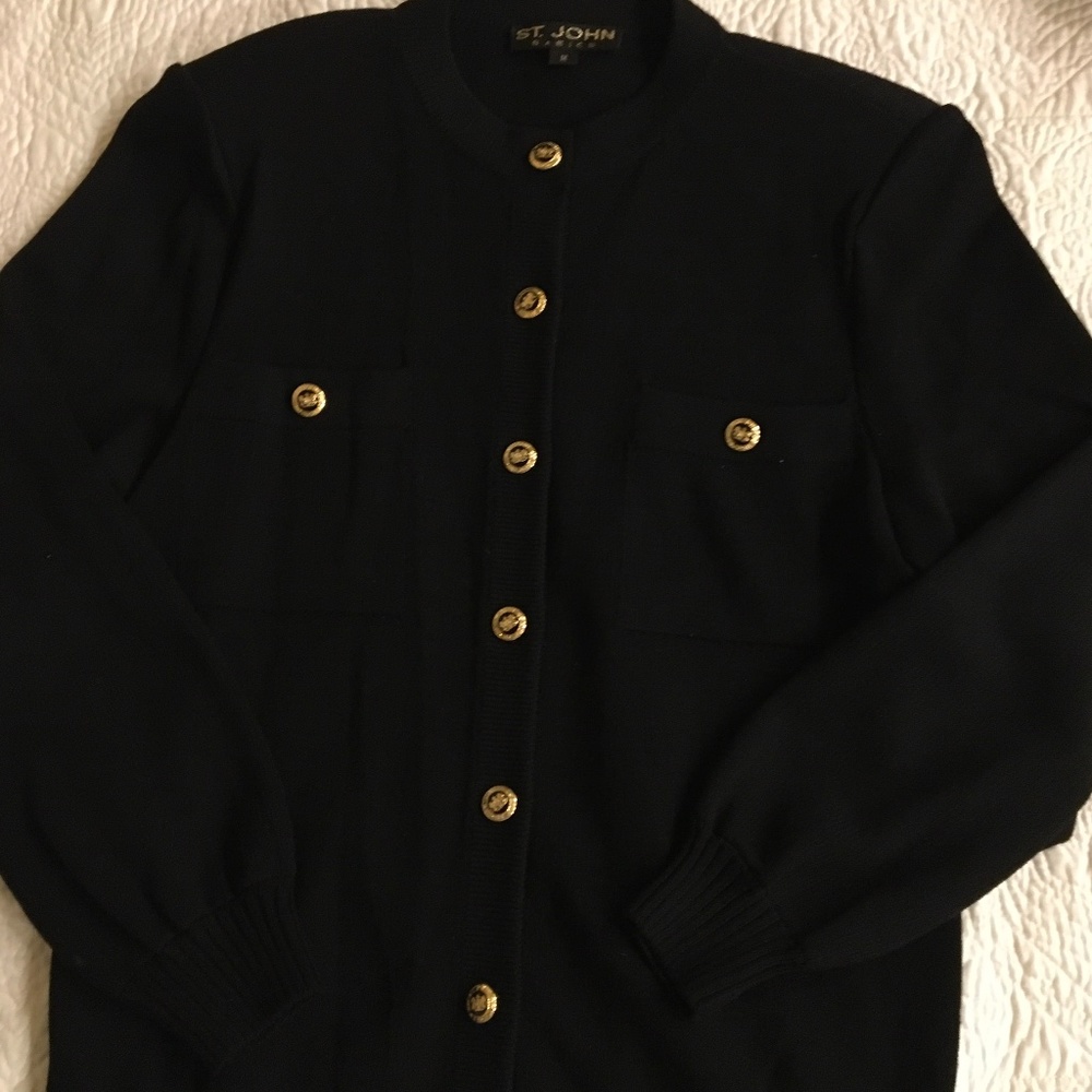 St John Basics Black 7 Button Jacket